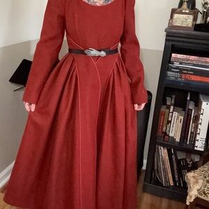 Victorian wool rust orange dress